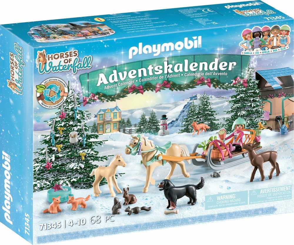 Playmobil Advento kalendorius Arklių pasaulis - Kalėdinis pasivažinėjimas rogėmis, 71345