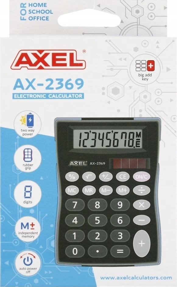 Axel AX-2369 skaičiuotuvas pakuotėje