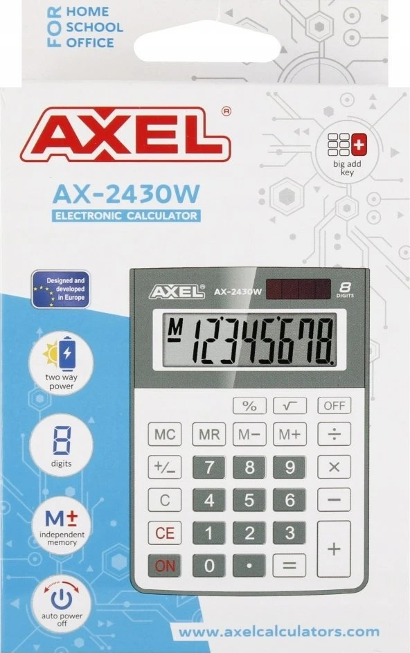 Axel AX-2430W skaičiuotuvas pakuotėje