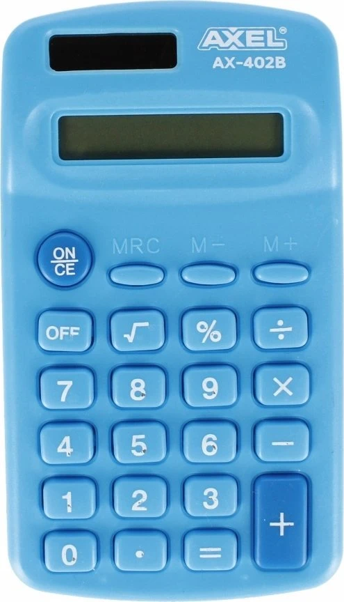 Axel Ax-402b skaičiuoklis, mėlynas, baterijomis maitinamas