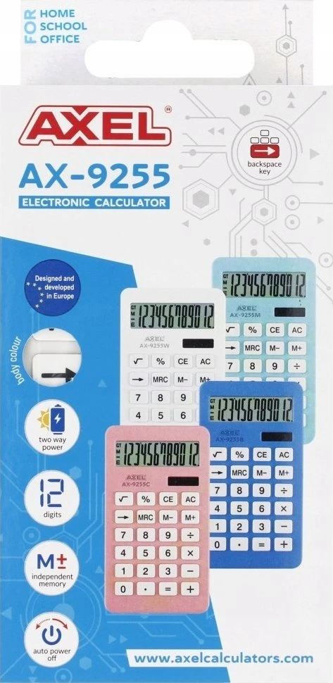Axel AX-9255 skaičiuotuvų pakuotė