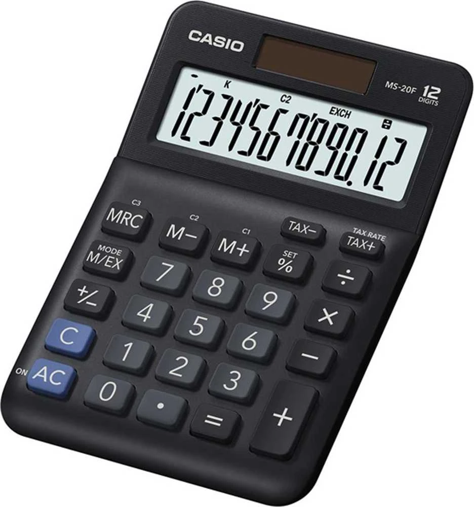 Casio MS 20 F stalinis skaičiuotuvas su LCD ekranu