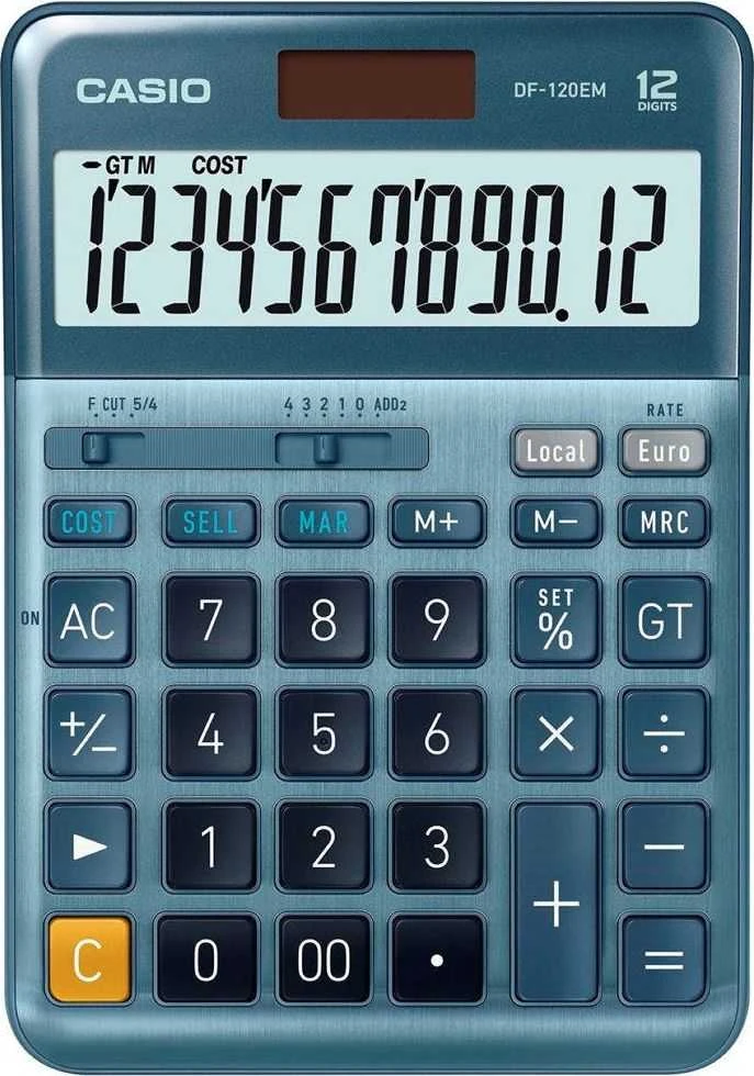 Casio DF-120EM stalinis skaičiuotuvas metaliniu korpusu
