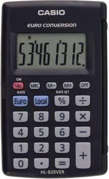Casio HS-8VER skaičiuotuvas su valiutos keitimo funkcija