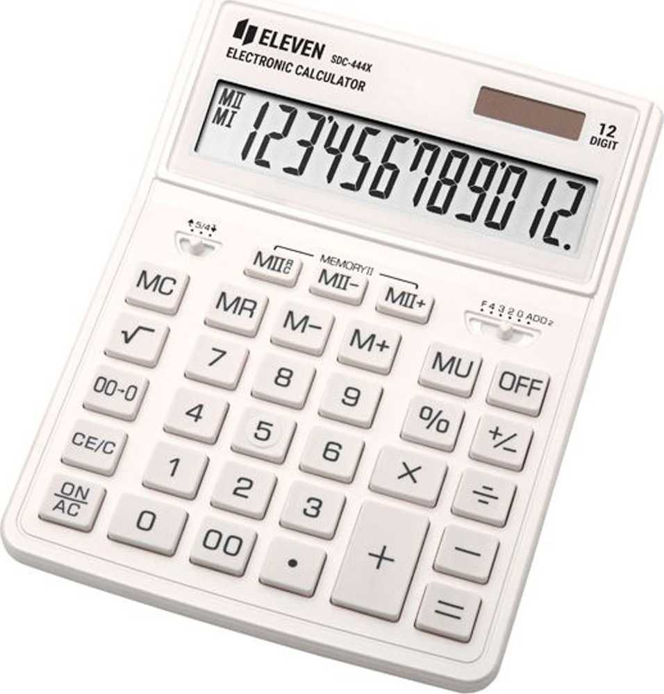 Eleven Vienuolikos skaičiuotuvas SDC444XRWHE, baltas, stalinis, 12 vietų, dvigubas maitinimo šaltinis