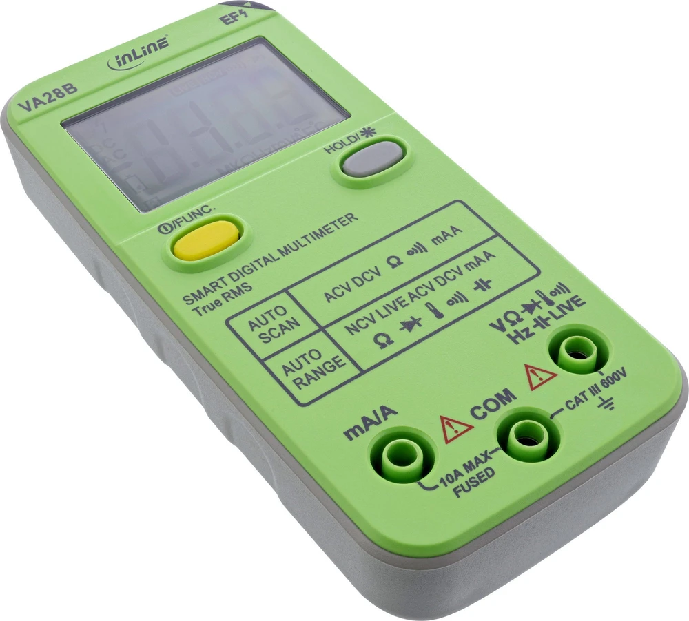 Kalkulator InLine® multimetras su automatiniu diapazonu ir automatiniu nuskaitymu, kišeninio dydžio