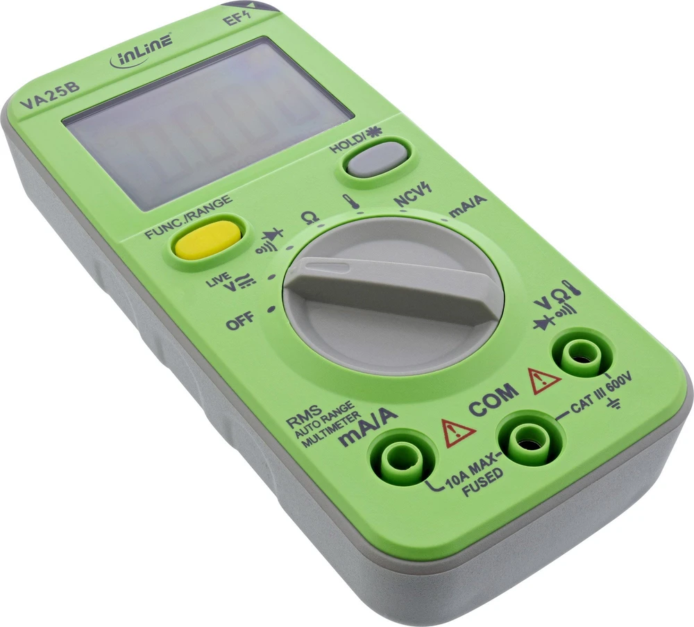 Kalkulator InLine® multimetras su automatiniu diapazonu, kišeninio dydžio