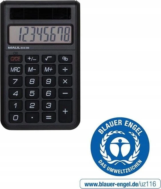 Kišeninis skaičiuotuvas MAUL ECO 250, 8 skaitmenys