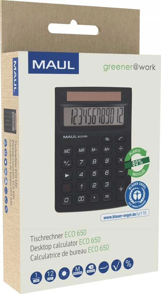Maul ECO 650 skaičiuotuvas pakuotėje