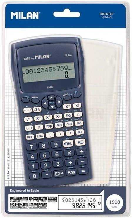 Mėlynas mokslinis skaičiuotuvas Milan M240 1918