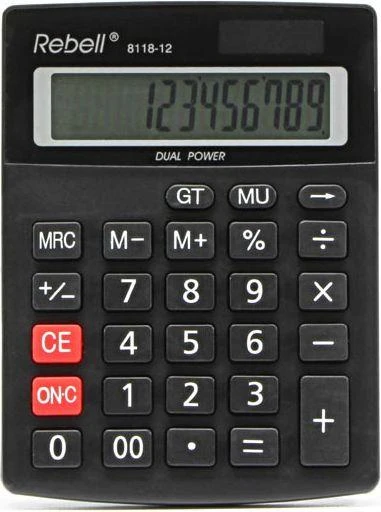 Rebell 8118-12 juodas skaičiuotuvas