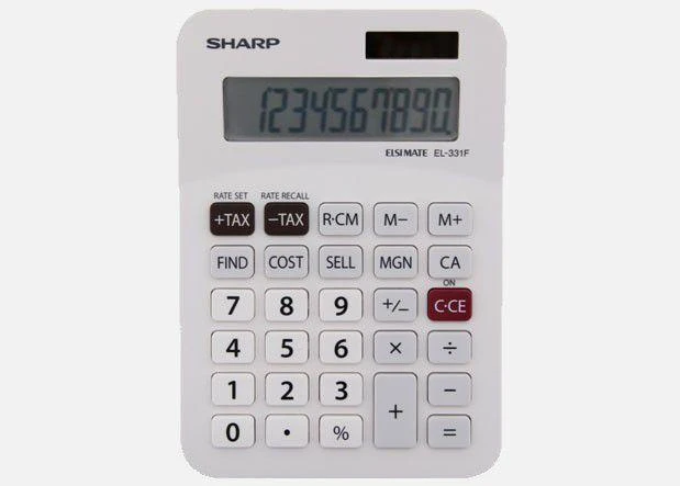 Skaičiuotuvas Sharp EL-330F, baltas