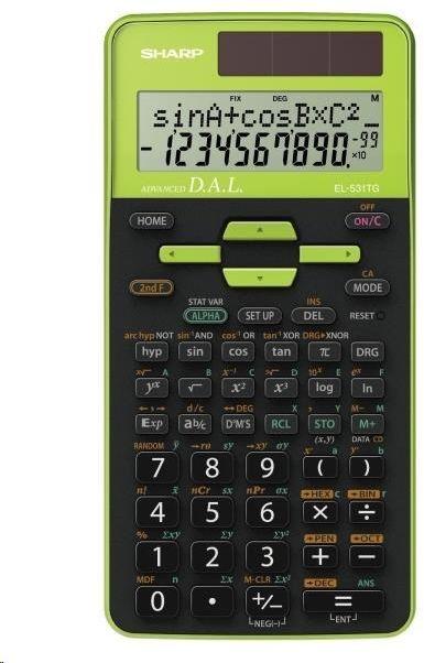 Sharp EL-531TG skaičiuotuvas Kišenė Mokslinis skaičiuotuvas Juoda, Žalia
