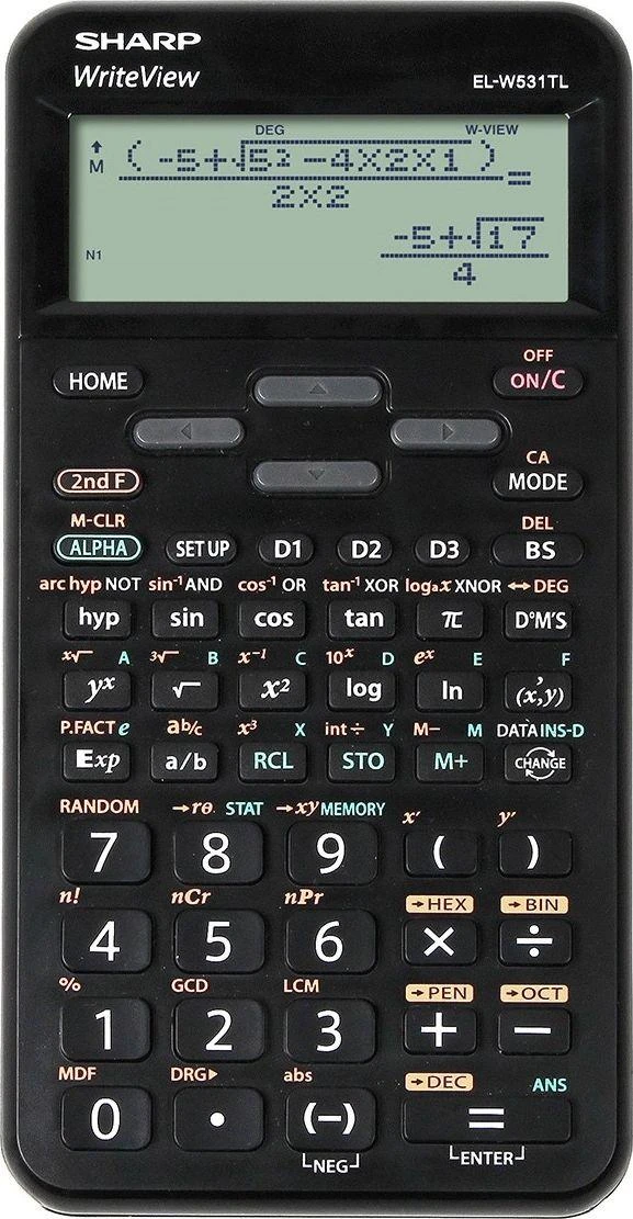 Sharp EL-W531TL moksliam skaičiuotuvo priekinis vaizdas