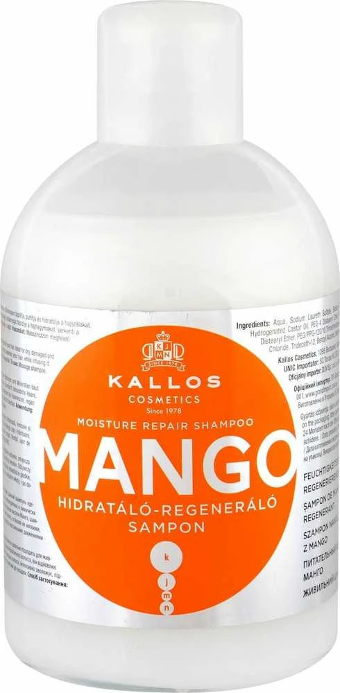 Atkuriamasis plaukų šampūnas sausiems plaukams su mango aliejumi Kallos MANGO Moisture Repair Šampūnas 1000 ml