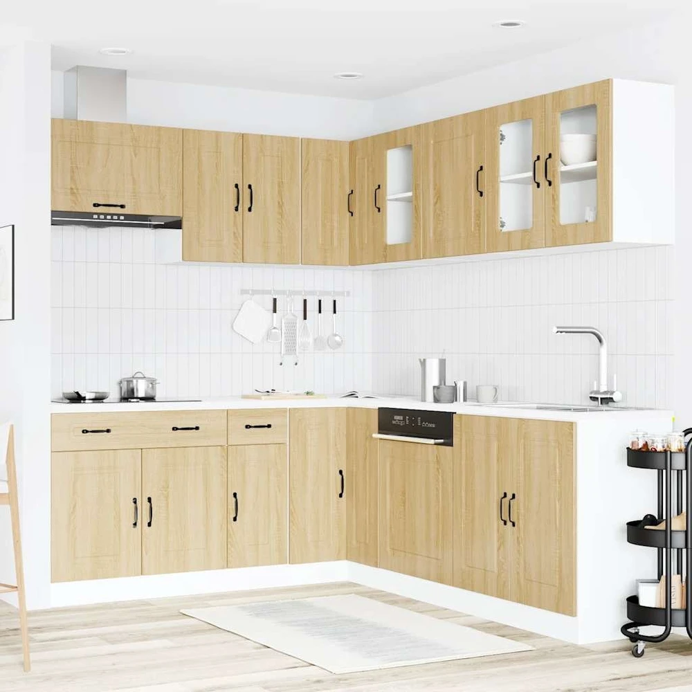 Virtuvinių spintelių komplektas, 11 dalių, Kalmar, ąžuolo