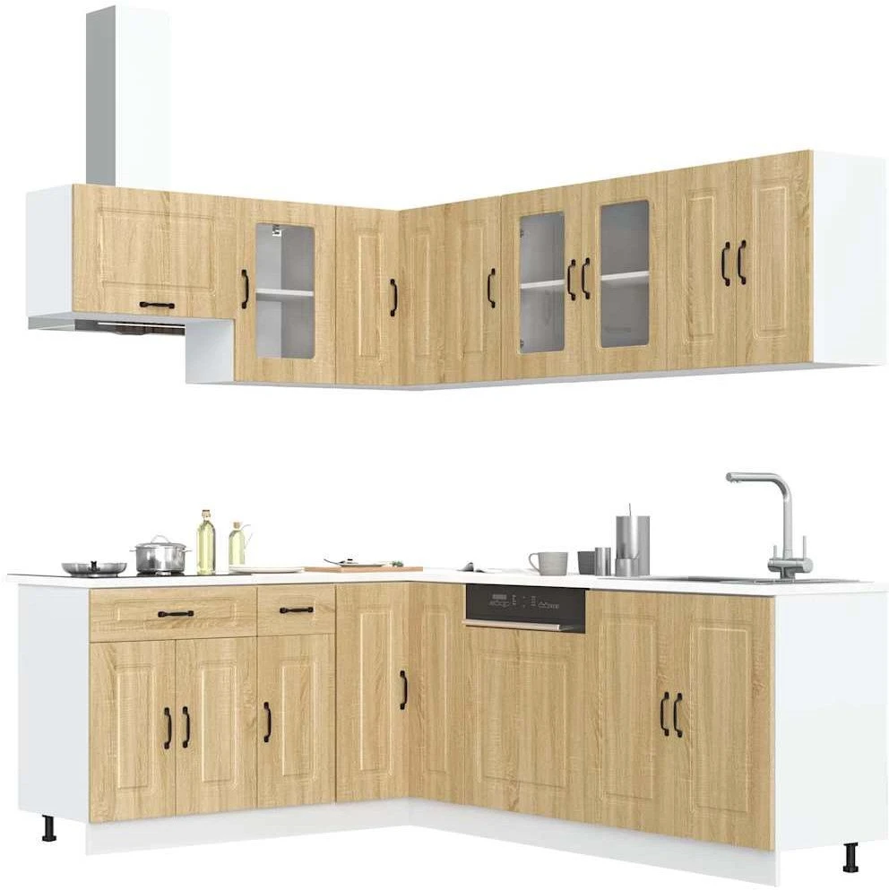 Virtuvinių spintelių komplektas, 11 dalių, Kalmar, ąžuolo