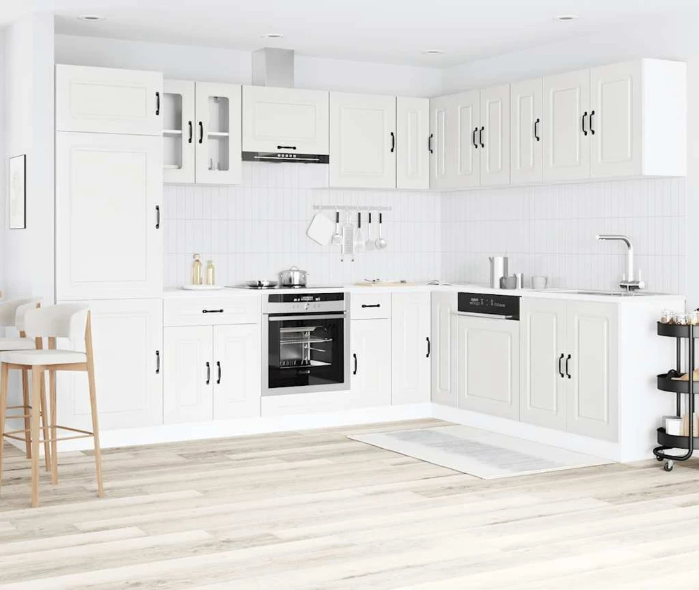 Virtuvinių spintelių komplektas, 14 dalių, Kalmar, balta