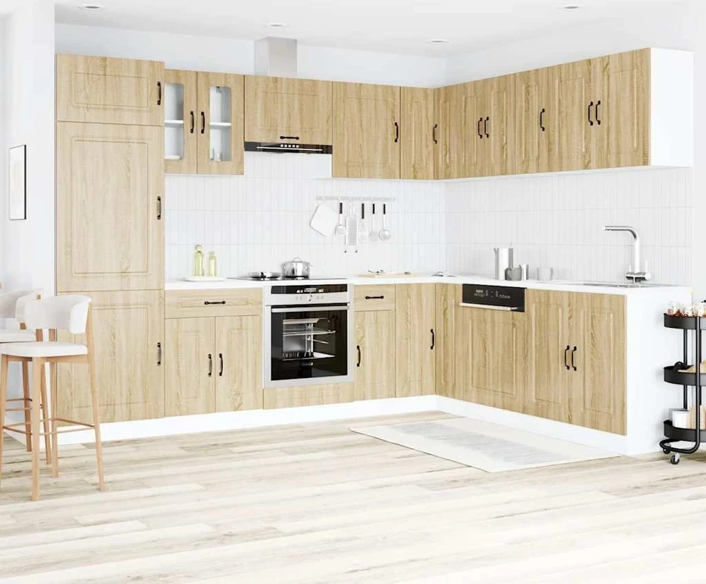Virtuvinių spintelių komplektas, 14 dalių, Kalmar, ąžuolo