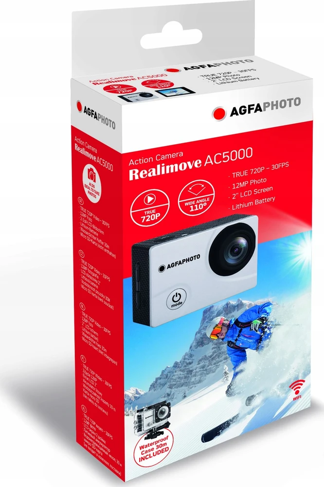 AgfaPhoto Agfa Photo AC5000 Realimove Cam HD 720p 12MP WiFi LCD Sidabrinis