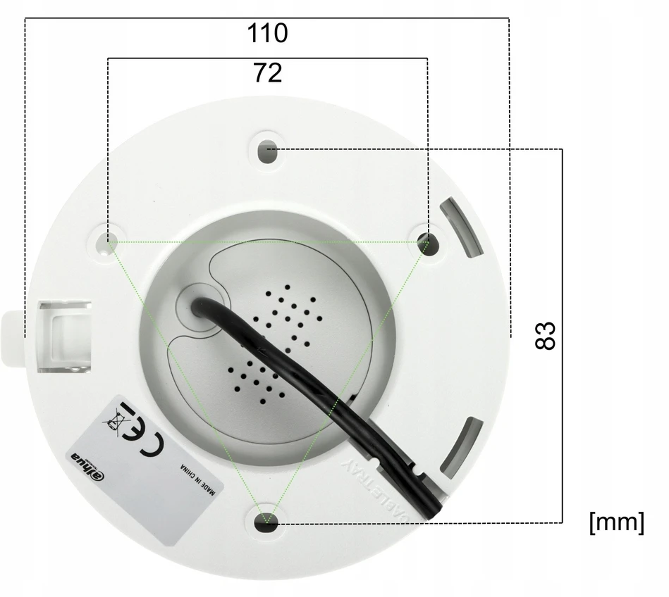 AHD, HD-CVI, HD-TVI, PAL KAMERA HAC-HDW1200TQ-IL-T-0280B-DIP Išmanus dvigubas apšvietimas Dvipusis pokalbis - 1080p 2.8 mm DAHUA