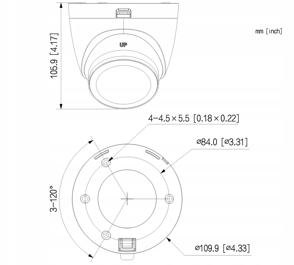 AHD, HD-CVI, HD-TVI, PAL KAMERA HAC-HDW1200TQ-IL-T-0280B-DIP Išmanus dvigubas apšvietimas Dvipusis pokalbis - 1080p 2.8 mm DAHUA