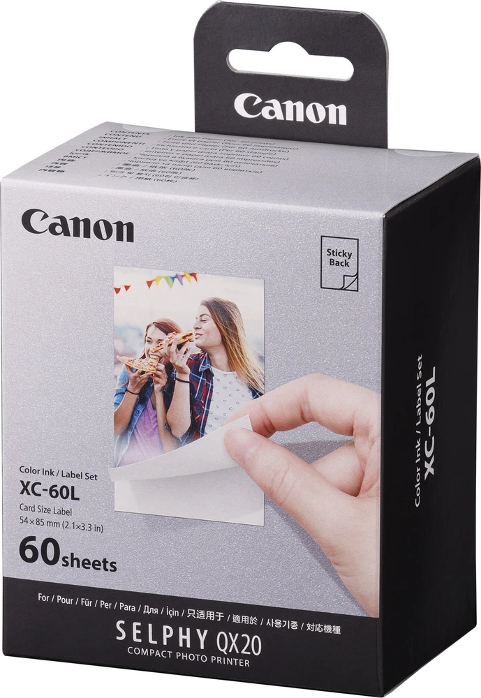 Canon fotopopierius + rašalo kasetė XC-60L 54x85mm 60 lapų