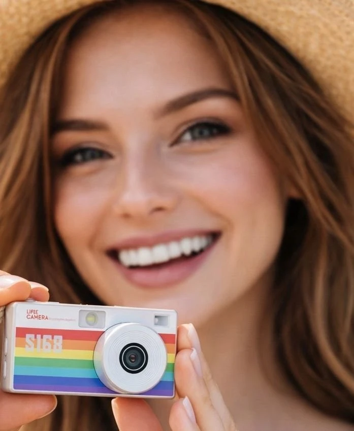 Skaitmeninė kamera Xrec Mini Fotoaparatas Kamera Retro Video 2k Pakabukas Raktų pakabukas Su 32gb Kortele / Xrec X9 / Balta