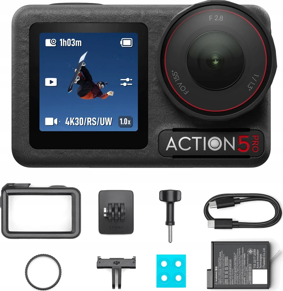 DJI Osmo Action 5 Pro standartinis derinys