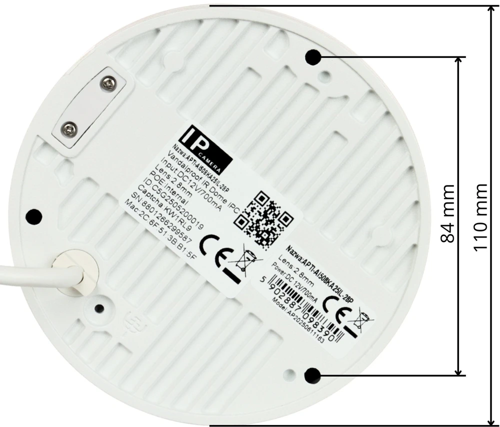 „Carruzzo“ IP kamera, išmanioji hibridinė šviesa, APTI, 5 Mpx, 2,8 mm