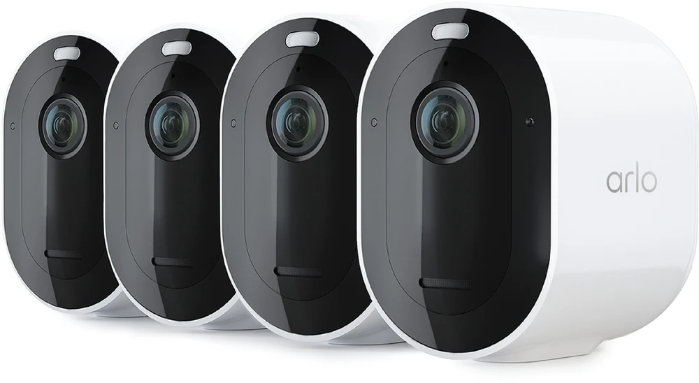 Arlo Pro 6 2K+ apsaugos kamera, 4 kamerų, IP apsaugos kamera, lauko, laidinė ir belaidė, 7,5 m, „Amazon Alexa“ ir „Google Assistant“, automatinė