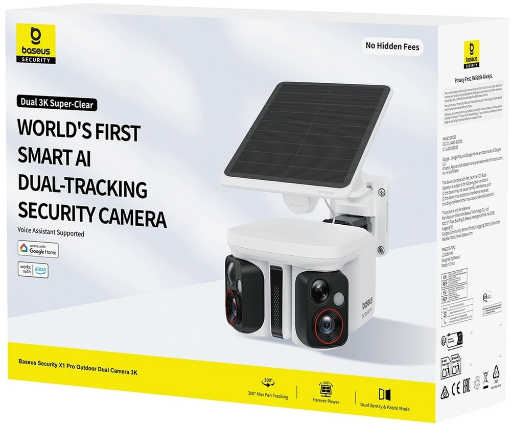 Baseus „Security X1 Pro“ dviguba kamera, 3K raiška – balta