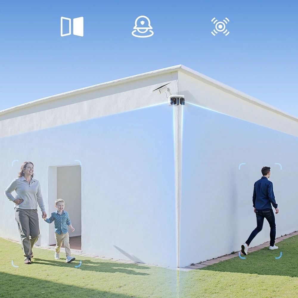 Baseus „Security X1 Pro“ dviguba kamera, 3K raiška – balta