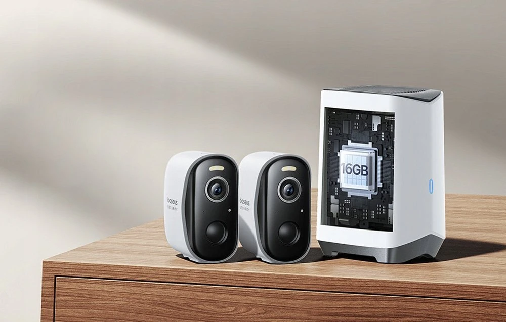 Baseus N1 2K lauko kamerų rinkinys iš 2 (baltas)