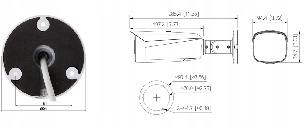 Dahua Technology DAHUA WANDALOODPORNA IP KAMERA IPC-HFW5459T1-ASE-PV-0280B-PRO WizColor WizMind - 4 MP 2.8 mm