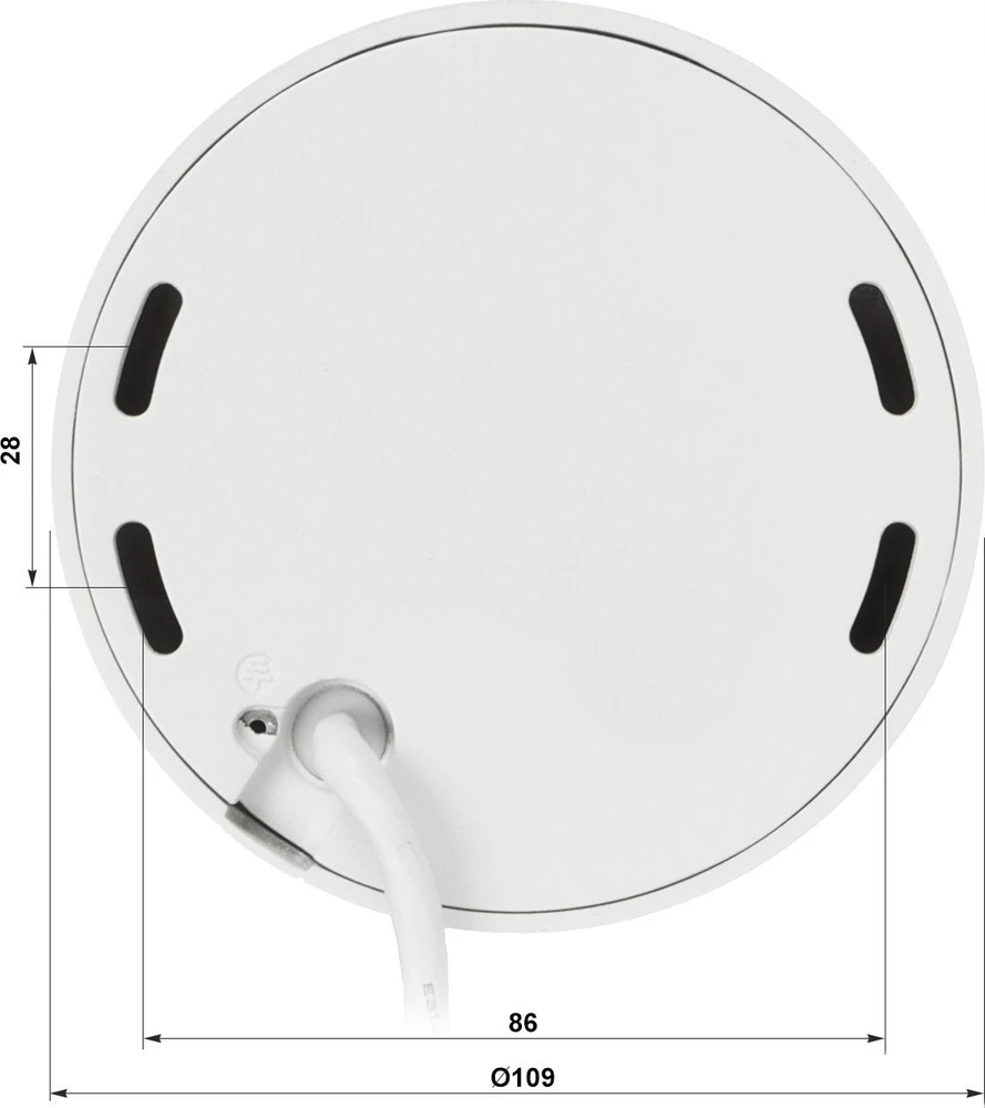 „Dahua Technology Co“ IP kameros kupolas. 4MP 1/2,9 colio CMOS, 2,8 mm, 101° F1.6, 20–25 kadrų per sekundę, IR+LED 30 m, WDR, IVS, IP67, IK10, mikrofonas.