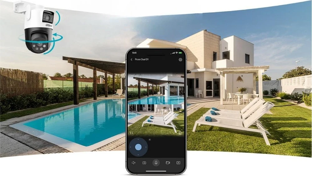 „Dahua“ dviguba, 3+3MP vaizdo kamera / „WiFi 6“ / IP66 / dirbtinio intelekto aptikimas / garso ir šviesos signalizacija / išmanioji dviguba šviesa / ryšio sekimas