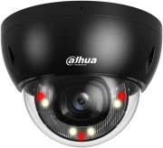 „Dahua Technology Co“ IP kameros kupolas. 4MP 1/2,9 colio CMOS, 2,8 mm, 101° F1.6, 20–25 kadrų per sekundę, IR+LED 30 m, WDR, IVS, IP67, IK10, mikrofonas.