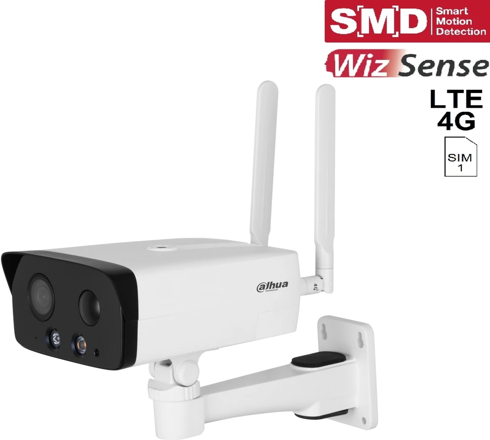 Kamera IP Dahua Technology Z Czujką PIR IPC-HFW3441DG-AS-4G-NL668EAU-B-0280B 4G/LTE WizSense - 4 Mpx 2.8 mm Dahua
