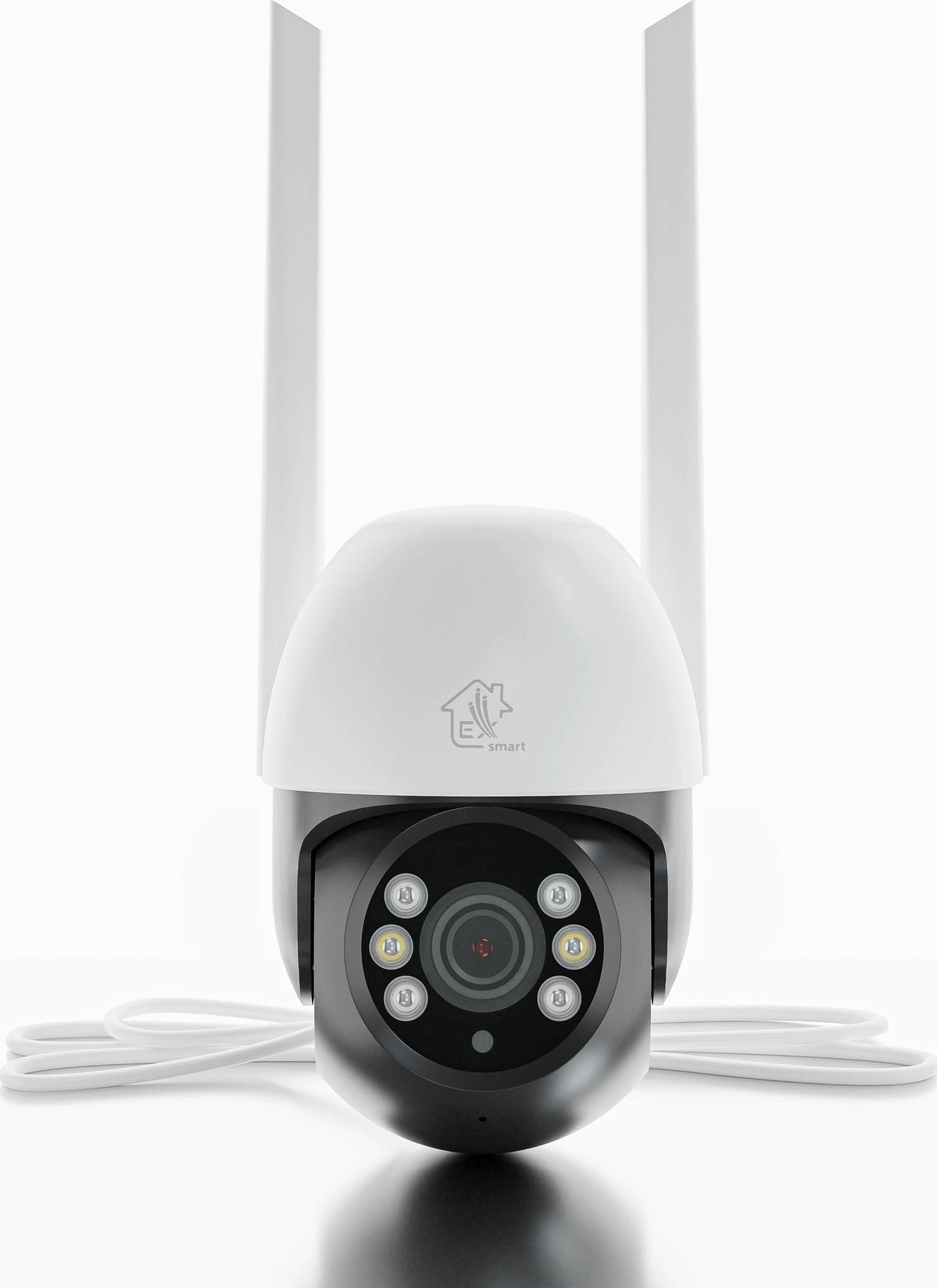 Bevielė išmanioji Wi-Fi lauko kamera, 3MP, 12V DC, valdoma PTZ 310°, IP65, balta, TUYA, Smart Life, Extralink