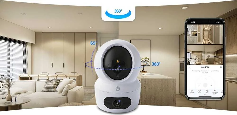 EZVIZ CS-H7C vidaus valdoma ir kryptinė kamera (4 MP + 4 MP, dviejų lęšių)