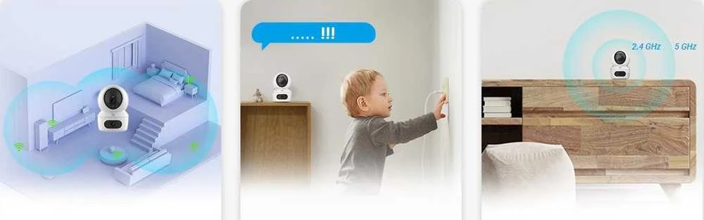EZVIZ CS-H7C vidaus valdoma ir kryptinė kamera (4 MP + 4 MP, dviejų lęšių)