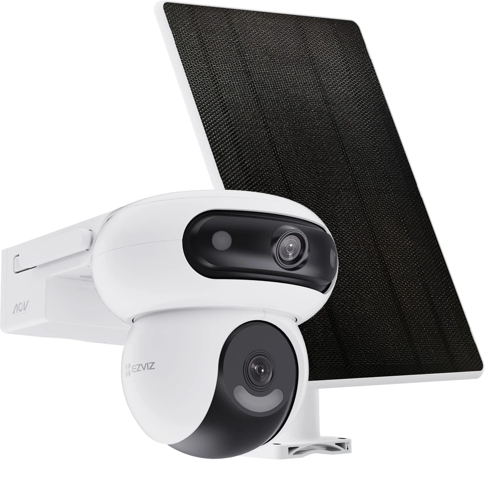 EZVIZ CS-HB90/SP lauko akumuliatorinė WIFI dviguba kamera (2x4MP, 10400mAh, Su saulės panele)
