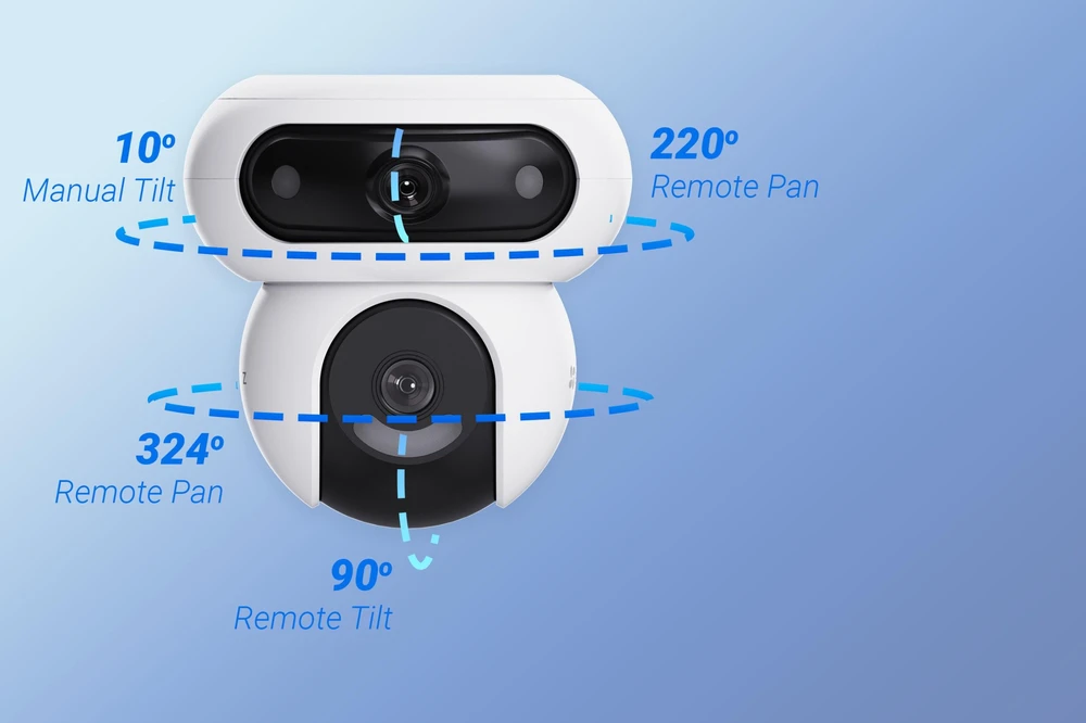 EZVIZ CS-HB90/SP lauko akumuliatorinė WIFI dviguba kamera (2x4MP, 10400mAh, Su saulės panele)