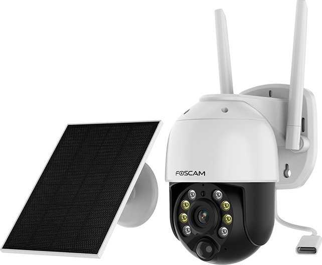 Foscam B4 WiFi stebėjimo kamera, balta su saulės baterija, 4MP (2560x1440), maitinama baterijomis, WiFi, pasukimo ir pakreipimo funkcija
