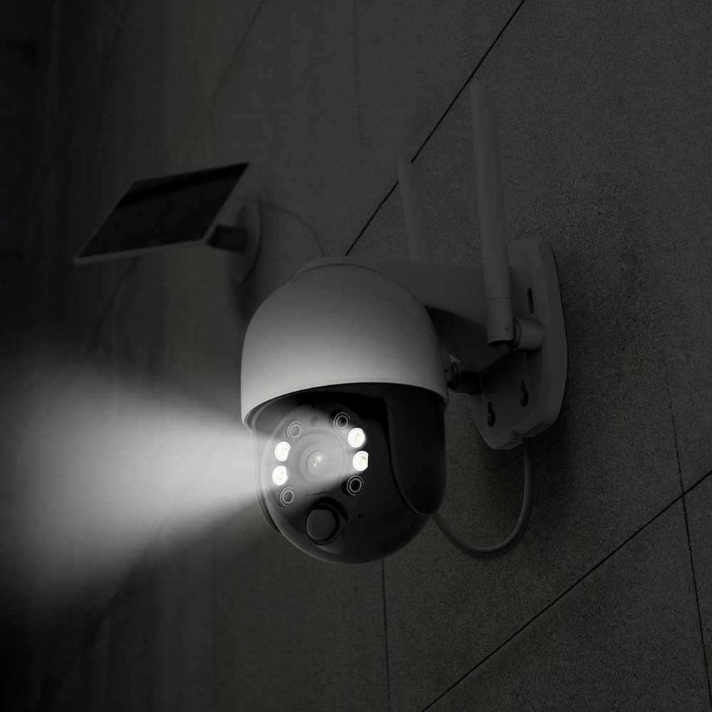 Foscam B4 WiFi stebėjimo kamera, balta su saulės baterija, 4MP (2560x1440), maitinama baterijomis, WiFi, pasukimo ir pakreipimo funkcija