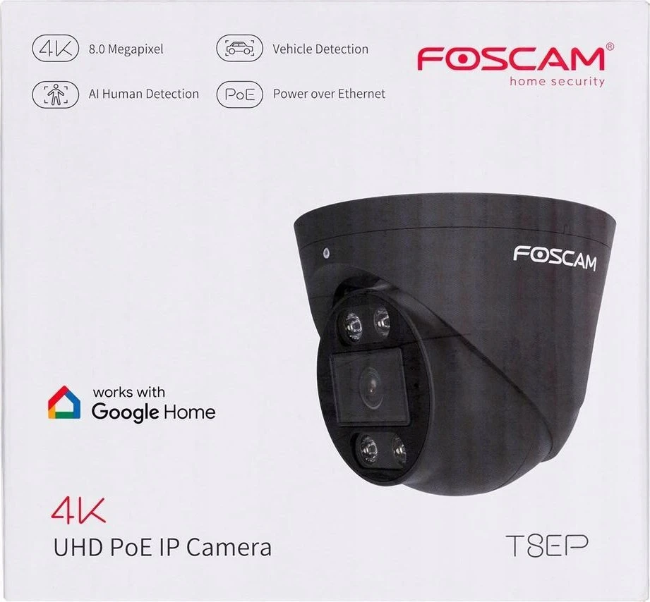 FOSCAM T8EP 8MP POE IP Camera Juodas