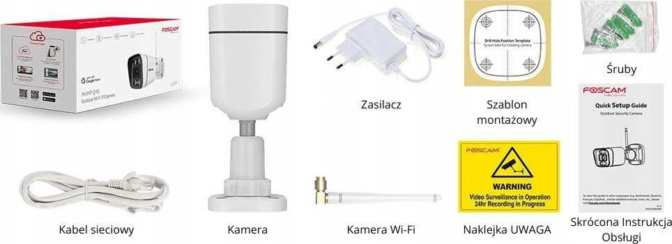 IP Kamera - Foscam V8P Wi-Fi Balta