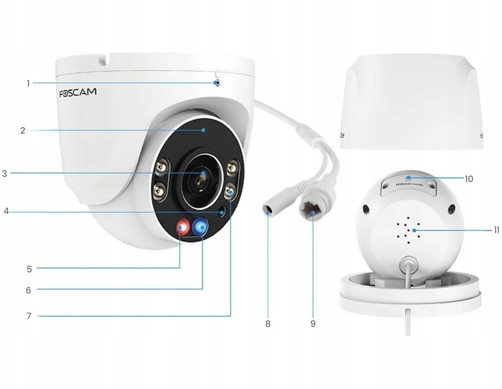 Foscam W5EP 5MP POE IP Surveillance Camera – Juodas