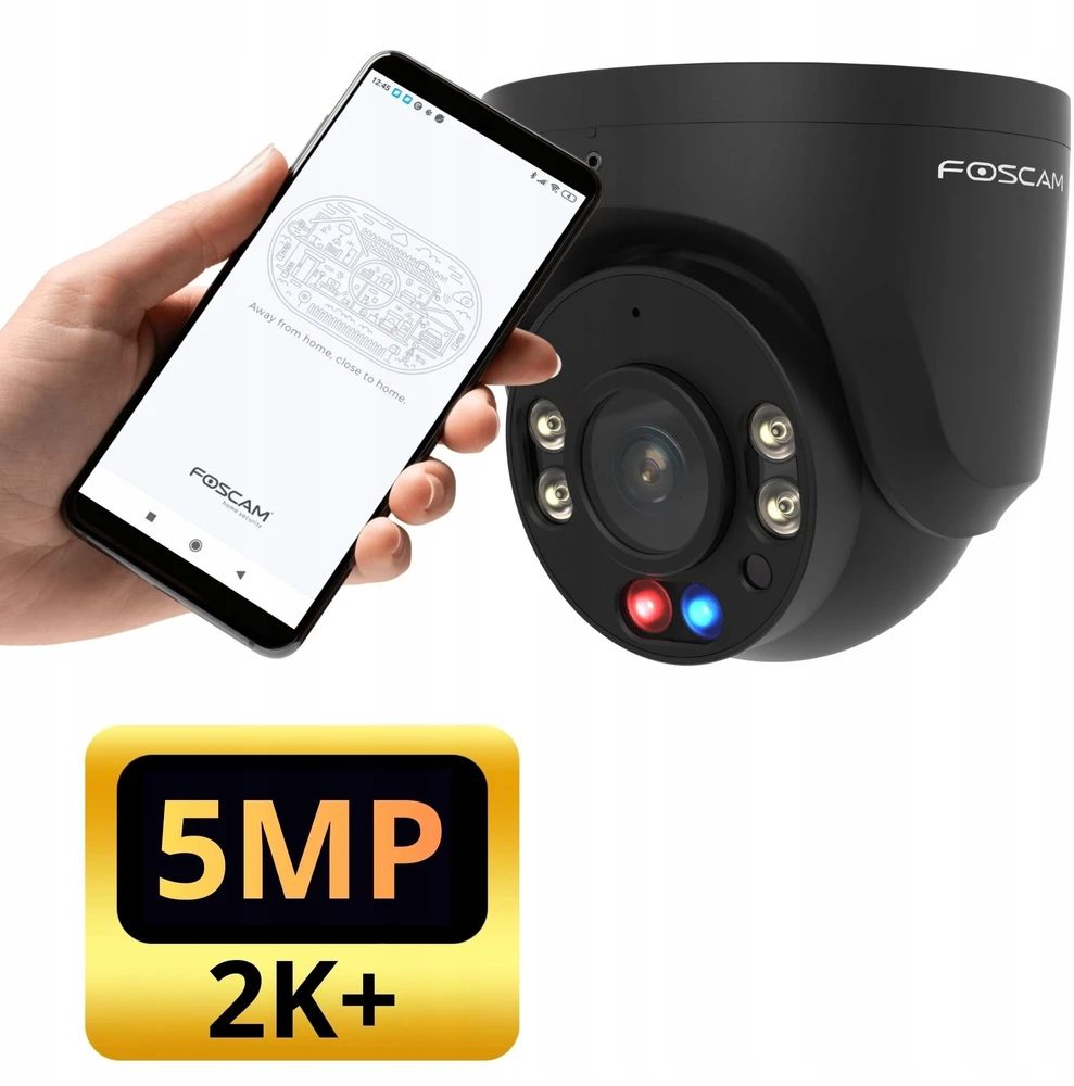 Foscam W5EP 5MP POE IP Surveillance Camera – Juodas